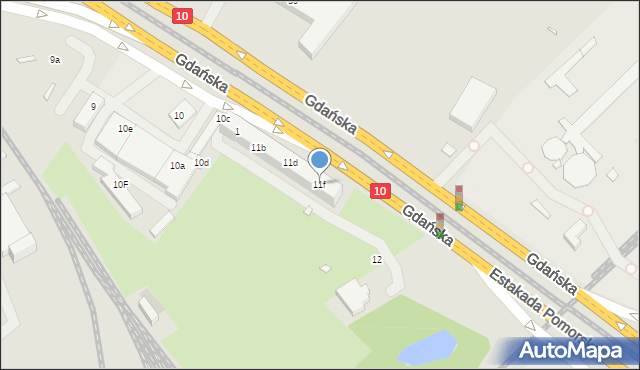 Szczecin, Gdańska, 11f, mapa Szczecina