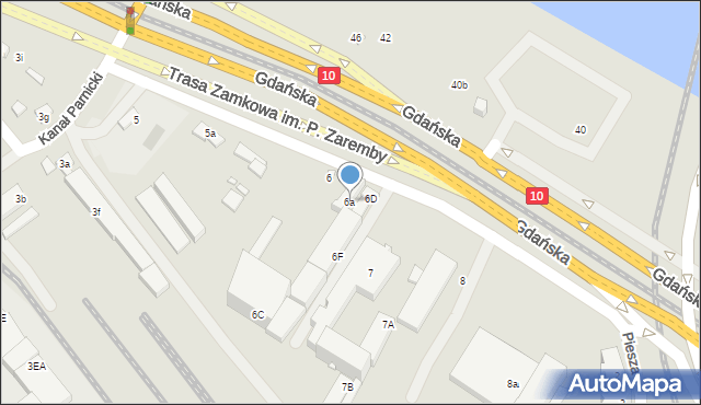 Szczecin, Gdańska, 6a, mapa Szczecina