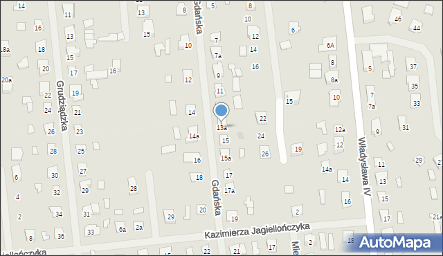 Szczytno, Gdańska, 13a, mapa Szczytno