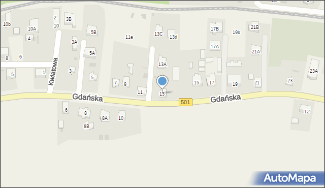 Sztutowo, Gdańska, 13, mapa Sztutowo