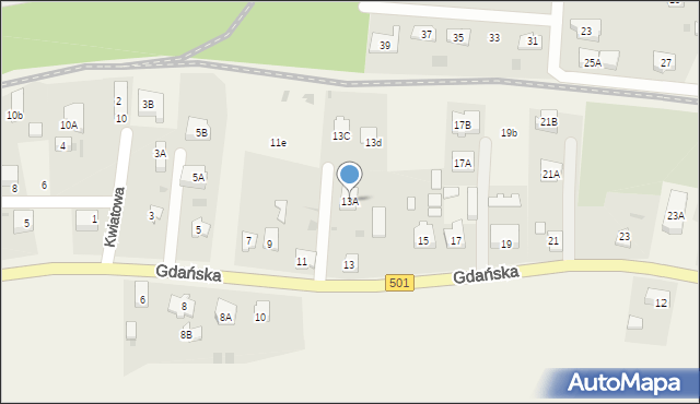 Sztutowo, Gdańska, 13A, mapa Sztutowo