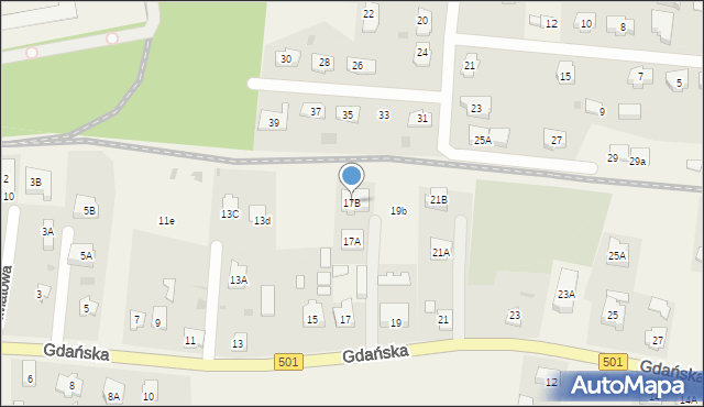 Sztutowo, Gdańska, 17B, mapa Sztutowo