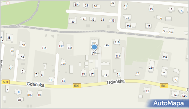 Sztutowo, Gdańska, 17c, mapa Sztutowo