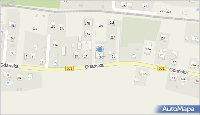 Sztutowo, Gdańska, 19, mapa Sztutowo