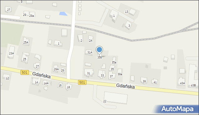 Sztutowo, Gdańska, 33b, mapa Sztutowo