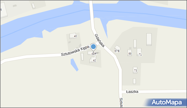 Sztutowo, Gdańska, 42A, mapa Sztutowo