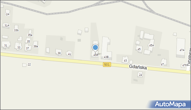 Sztutowo, Gdańska, 43A, mapa Sztutowo