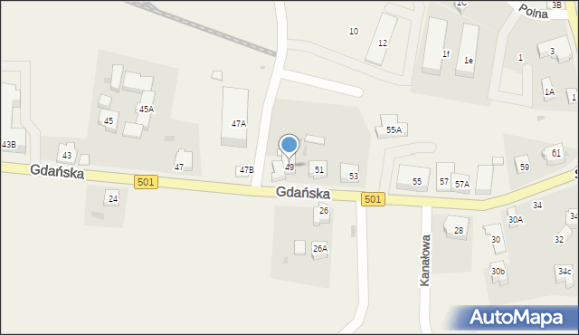 Sztutowo, Gdańska, 49, mapa Sztutowo