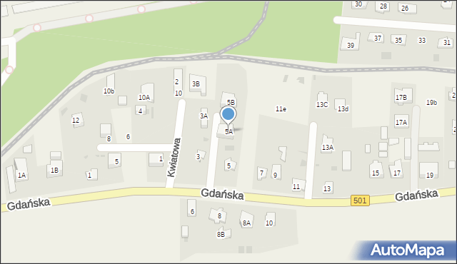 Sztutowo, Gdańska, 5A, mapa Sztutowo