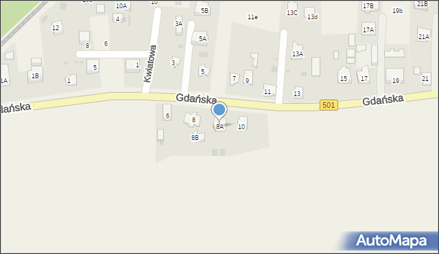 Sztutowo, Gdańska, 8A, mapa Sztutowo