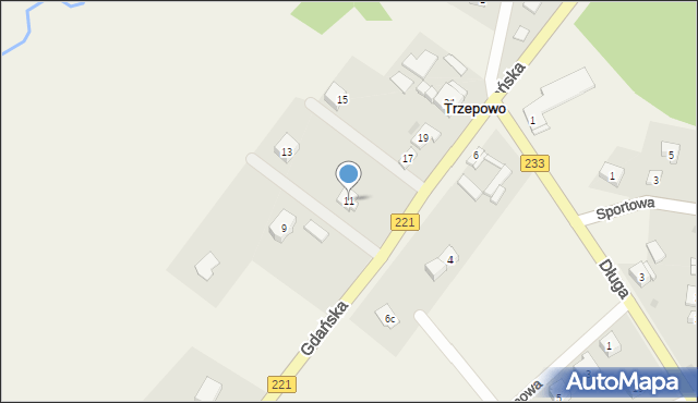 Trzepowo, Gdańska, 11, mapa Trzepowo