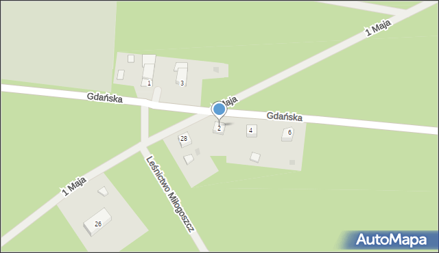 Tuczno, Gdańska, 2, mapa Tuczno