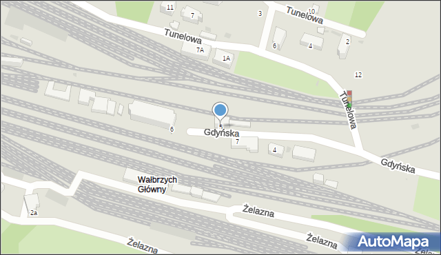 Wałbrzych, Gdyńska, 5, mapa Wałbrzycha