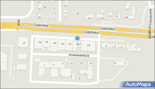 Wejherowo, Gdańska, 13b, mapa Wejherowo