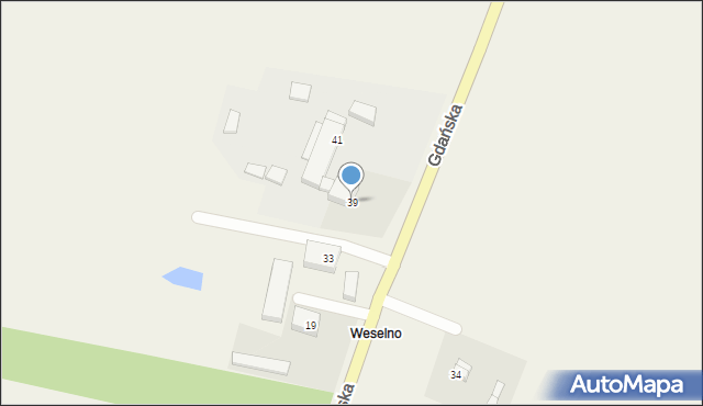 Weselno, Gdańska, 39, mapa Weselno