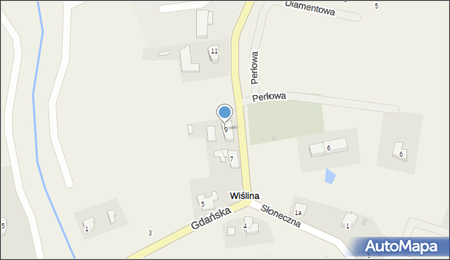 Wiślina, Gdańska, 9, mapa Wiślina