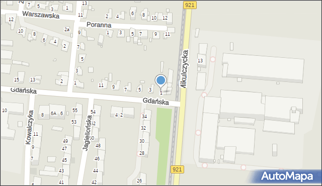 Zabrze, Gdańska, 1, mapa Zabrza