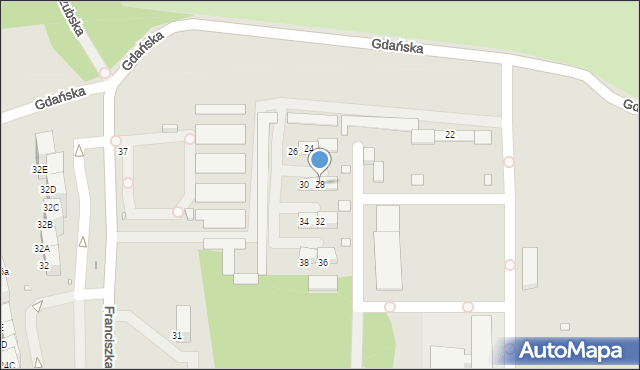 Zabrze, Gdańska, 28, mapa Zabrza