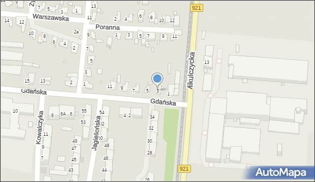 Zabrze, Gdańska, 3, mapa Zabrza