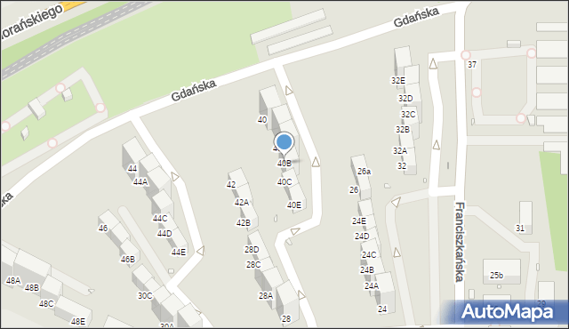 Zabrze, Gdańska, 40B, mapa Zabrza