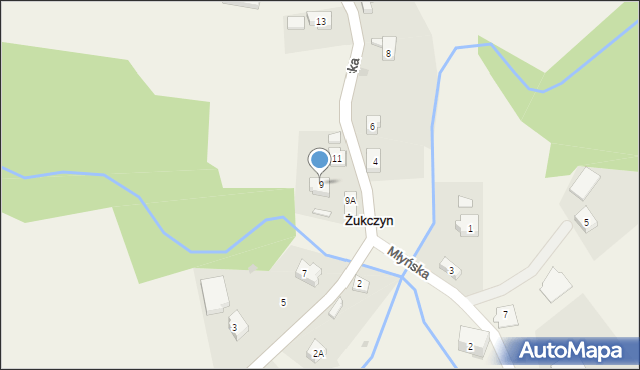 Żukczyn, Gdańska, 9, mapa Żukczyn