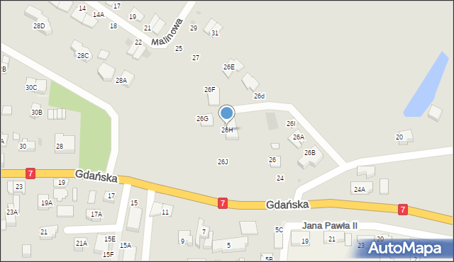 Żukowo, Gdańska, 26H, mapa Żukowo