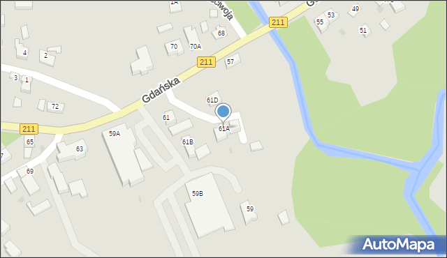 Żukowo, Gdańska, 61A, mapa Żukowo