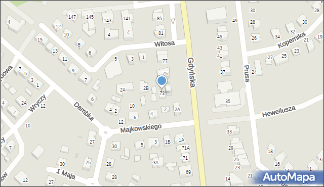 Żukowo, Gdyńska, 73, mapa Żukowo