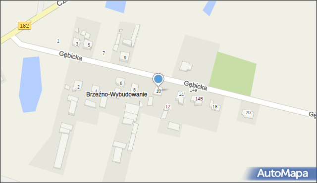 Brzeźno, Gębicka, 10, mapa Brzeźno