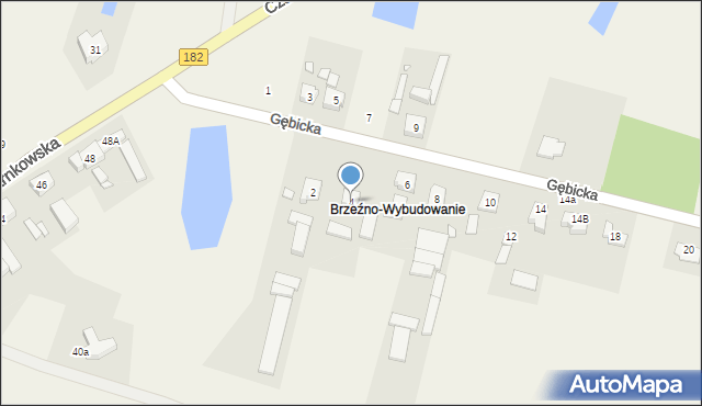 Brzeźno, Gębicka, 4, mapa Brzeźno