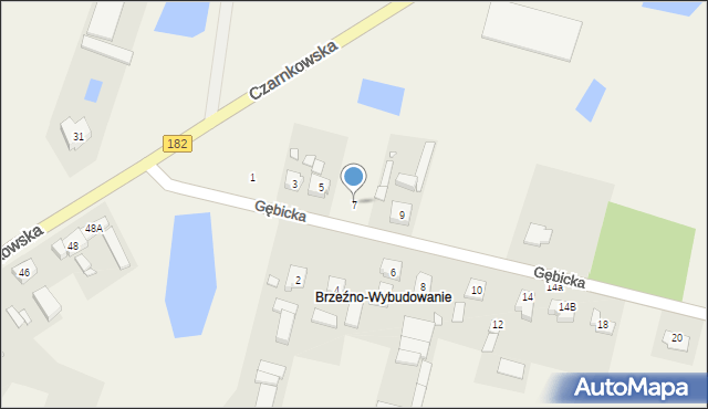 Brzeźno, Gębicka, 7, mapa Brzeźno