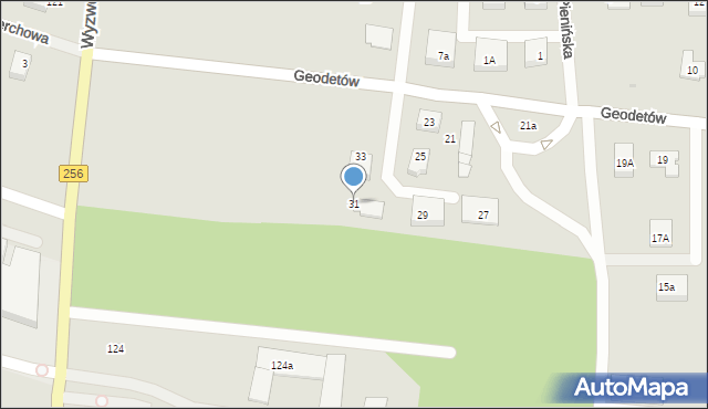 Bydgoszcz, Geodetów, 31, mapa Bydgoszczy