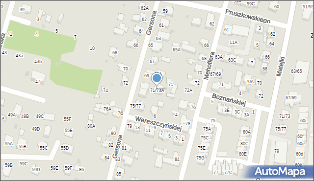 Częstochowa, Gersona Wojciecha, 71/73A, mapa Częstochowy