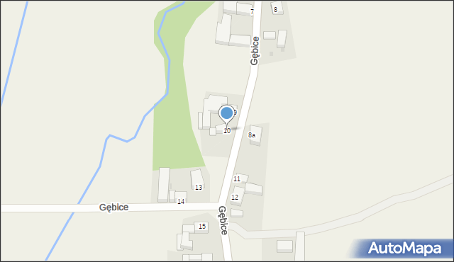 Gębice, Gębice, 10, mapa Gębice