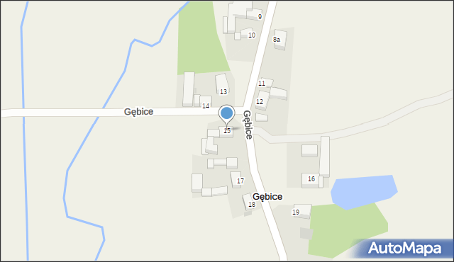 Gębice, Gębice, 15, mapa Gębice