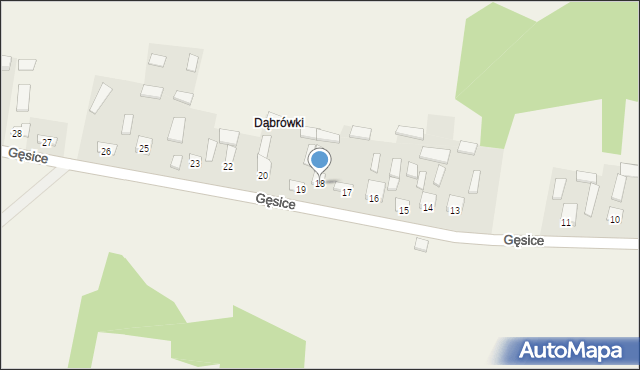 Gęsice, Gęsice, 18, mapa Gęsice