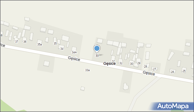 Gęsice, Gęsice, 33, mapa Gęsice