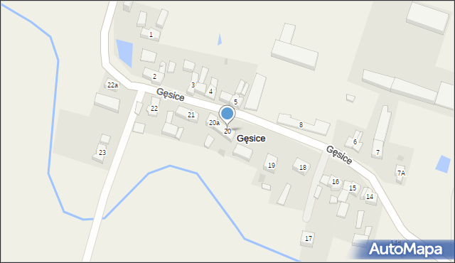 Gęsice, Gęsice, 20, mapa Gęsice