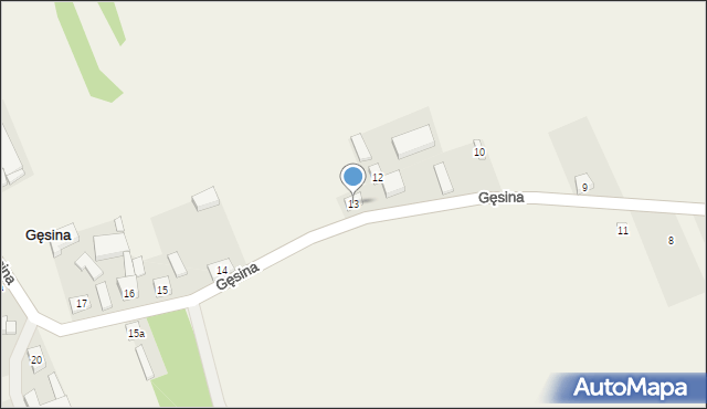 Gęsina, Gęsina, 13, mapa Gęsina