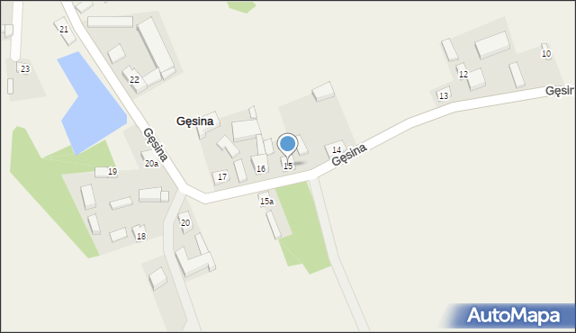 Gęsina, Gęsina, 15, mapa Gęsina