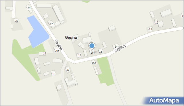 Gęsina, Gęsina, 16, mapa Gęsina