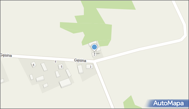 Gęsina, Gęsina, 2, mapa Gęsina