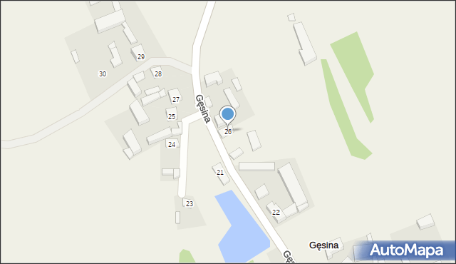 Gęsina, Gęsina, 26, mapa Gęsina