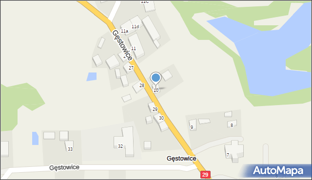 Gęstowice, Gęstowice, 10, mapa Gęstowice