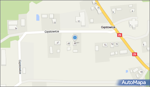 Gęstowice, Gęstowice, 49, mapa Gęstowice