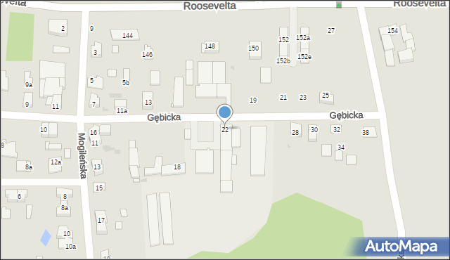 Gniezno, Gębicka, 22, mapa Gniezna