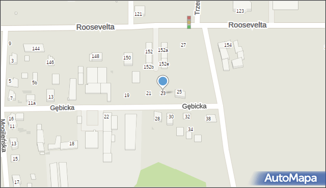 Gniezno, Gębicka, 23, mapa Gniezna