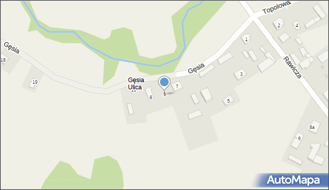 Grochów Szlachecki, Gęsia, 9, mapa Grochów Szlachecki