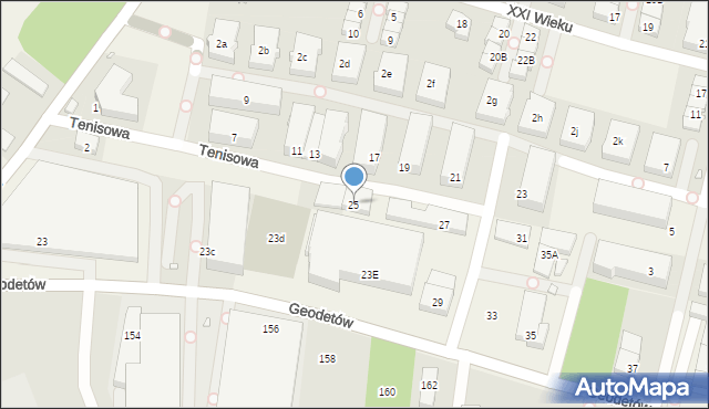 Józefosław, Geodetów, 25, mapa Józefosław