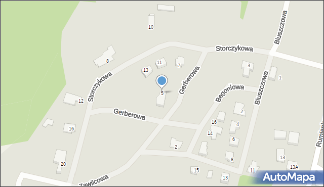 Konin, Gerberowa, 5, mapa Konina